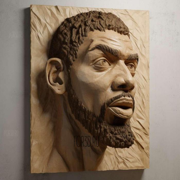 Tim Duncan 4 stl model for CNC